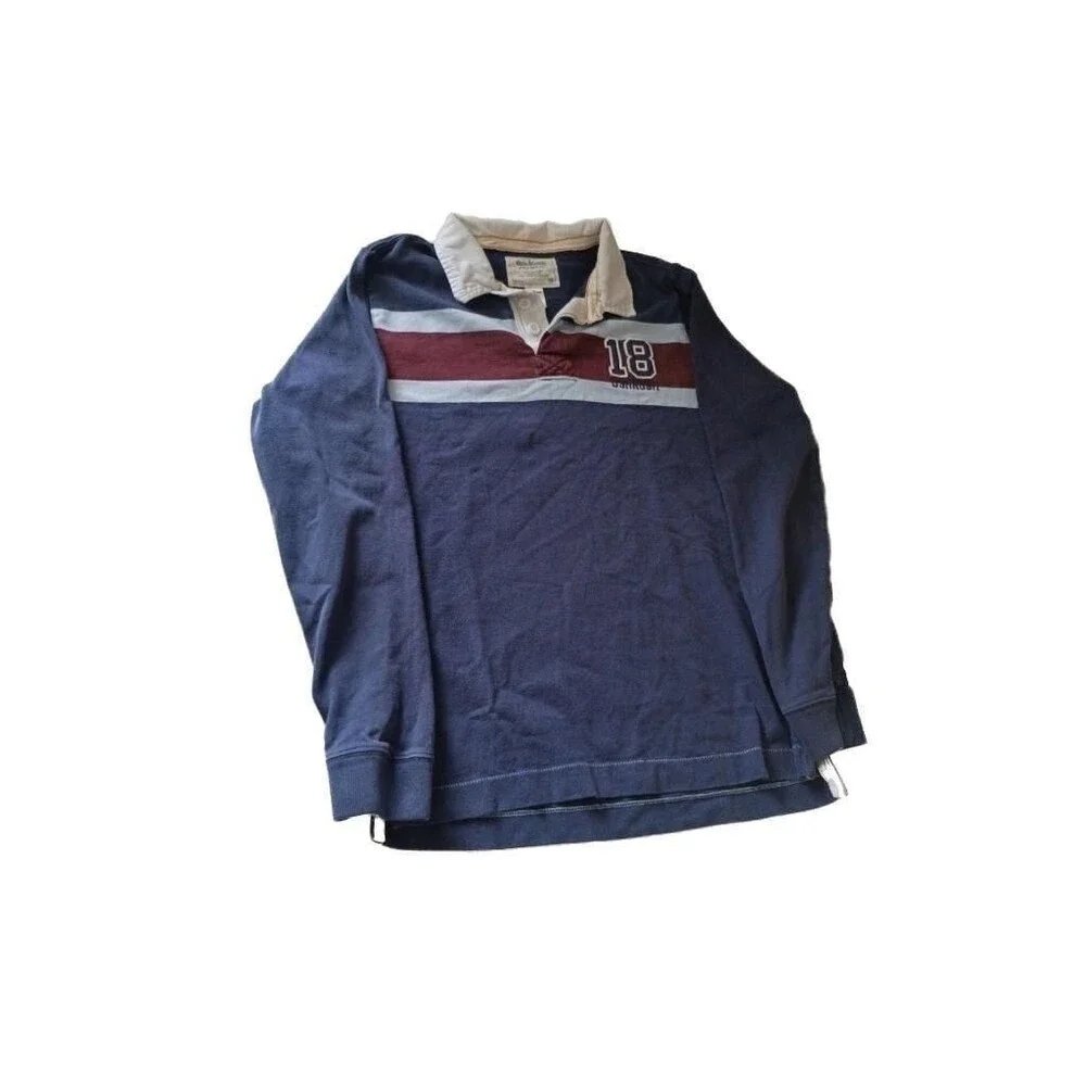 OshKosh B'gosh Rugby Long Sleeve Polo Shirt Blue 18 Graphic